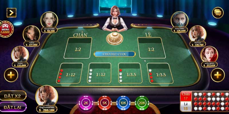 Bàn chơi game gồm khu đặt cược và khu xóc đĩa